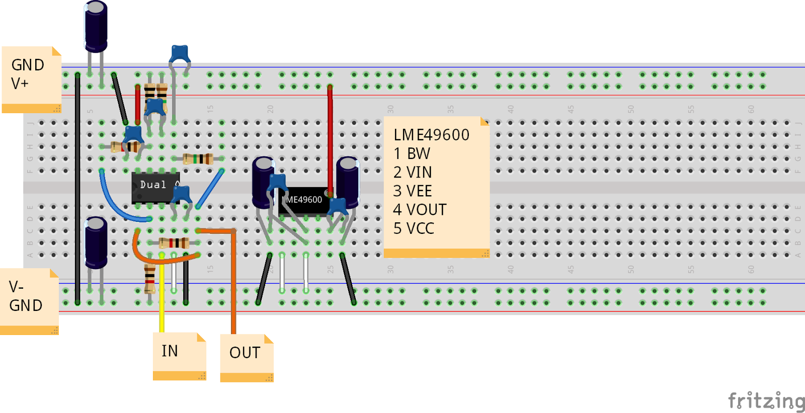 LME49710NA(1回路)を2個取り付けた　デュアル　オペアンプ　(2回路) LME49710NA(1回路)を2個取り付けた デュアル オペアンプ (2回路)